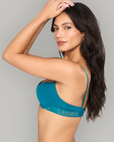 LA SENZA PUSH UP PLUNGE KNOCKOUT LUREX LOGO CTN TEAL / 34B